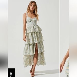 Astr - Midsummer floral tiered maxi dress